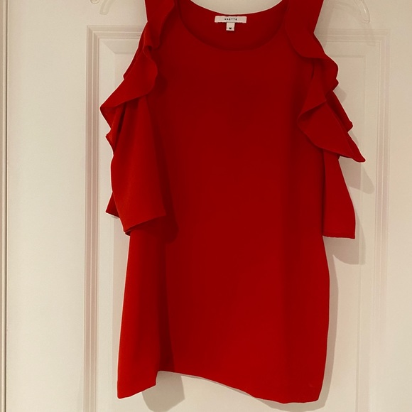 Maette red cold shoulder top size M - Picture 2 of 4